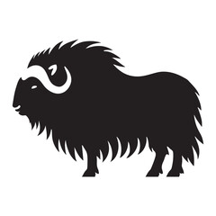 Musk Ox Silhouette Vector Illustration