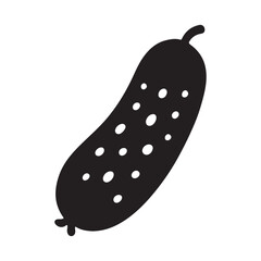 Simple Cucumber Silhouette Vector Graphic