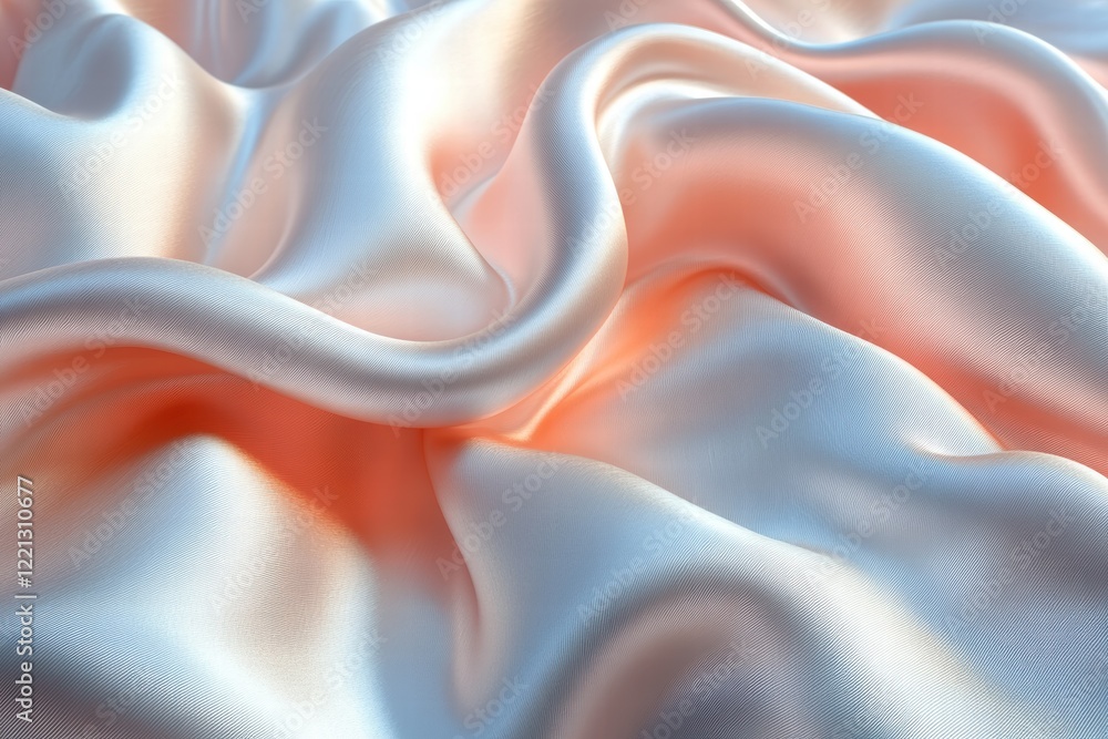 Poster silky fabric waves create an elegant texture in soft pastel colors