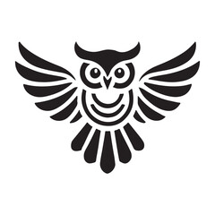 Obraz premium Majestic Owl Silhouette in Flight Vector Illustration
