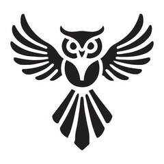Flying Owl Silhouette Vector Illustration