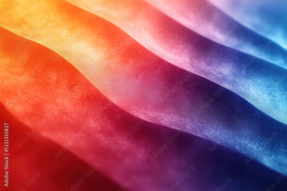Poster colorful waves create a captivating visual effect against a solid gradient background