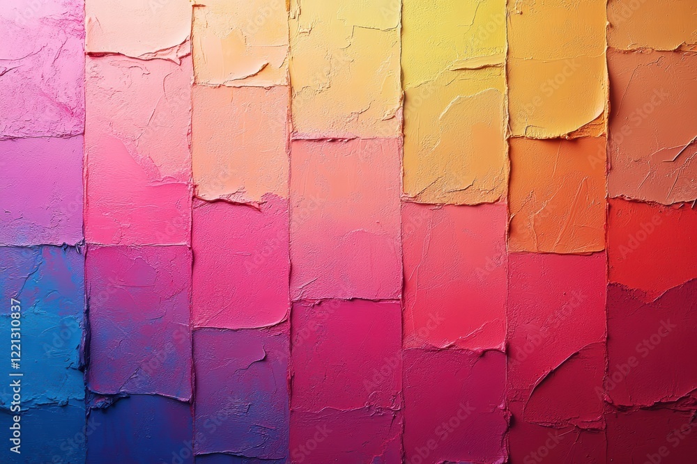 Aufkleber vibrant gradient layout for social media with textured color blocks in warm tones