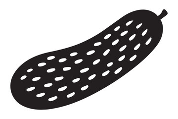 Detailed Black Silhouette Pickle Illustration