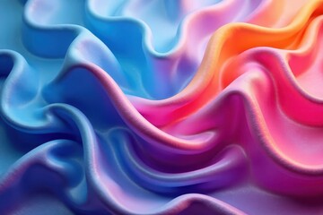 Obraz premium Abstract silk waves, flowing folds of luxurious fabric , curve, silver, shiny