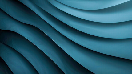 Fototapeta premium A serene abstract composition of smooth blue wavy layers, symbolizing fluidity, elegance, and modern design in minimalistic style..