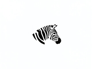Black and white zebra head silhouette against a plain background showcases distinctive stripes and elegant shape