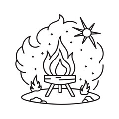 Cozy Hygge Nature: Bold and easy Coloring Page, Line art drawing, black and White Image, relaxing Coloring Page, Coloring page