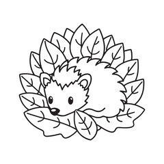 Cozy Hygge Nature: Bold and easy Coloring Page, Line art drawing, black and White Image, relaxing Coloring Page, Coloring page