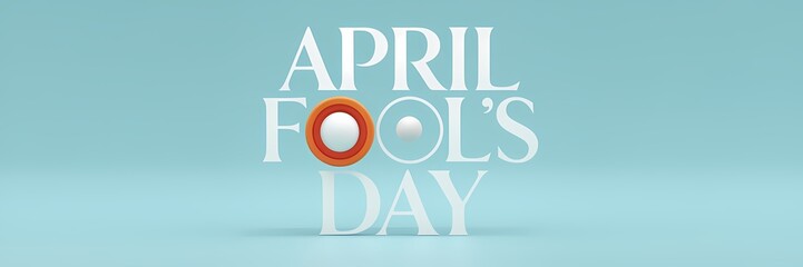 Obraz premium A 3D render of a creative minimalist April Fool's Day poster design. There's a large, white text that says 