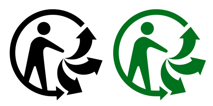 Triman sign, Triman recycling icon set
