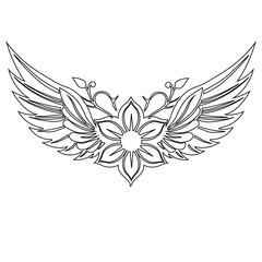 Floral Design A classic black and white floral design element featuring elegant, curved leaves and intricate detailing. Ornamental Perfect for use in decorative borders, logos