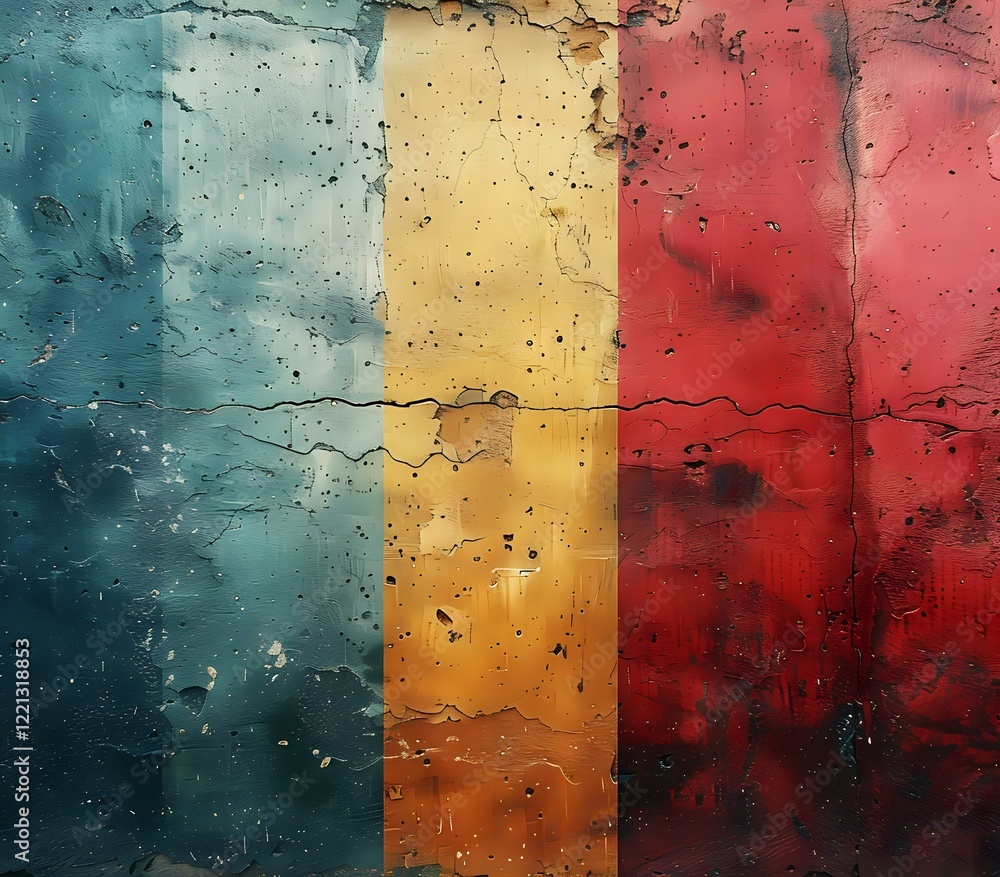 Poster abstract colorful striped background with water drops and grunge texture effect. teal, yellow and re