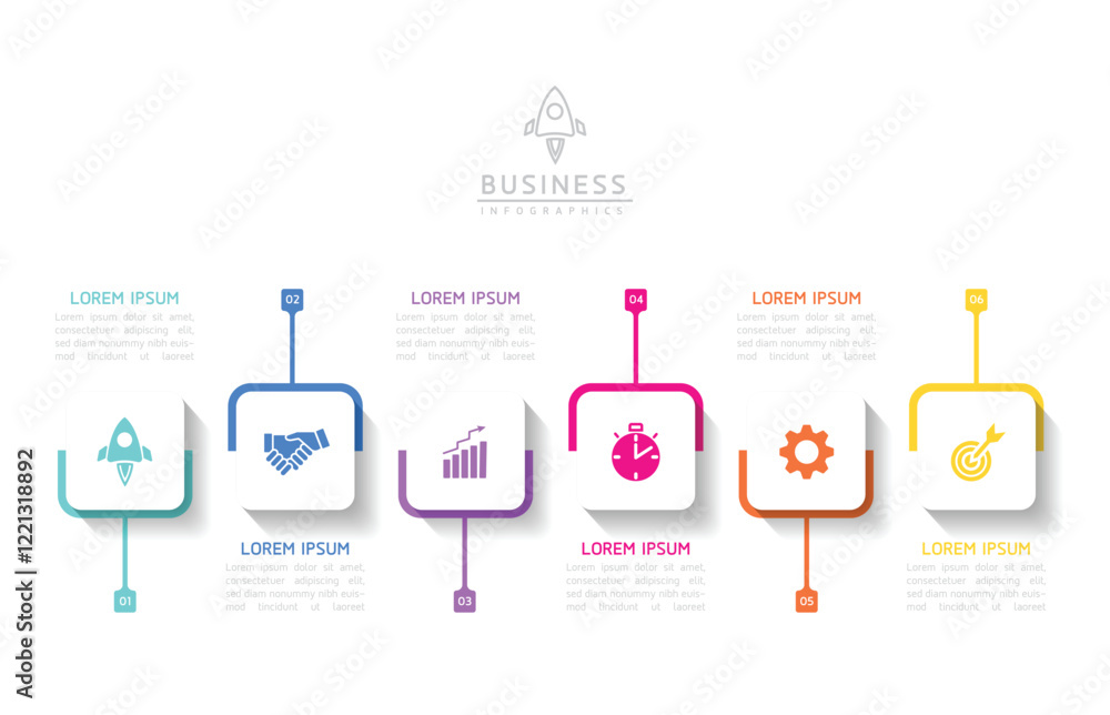 Poster vector business presentation connecting steps infographic template