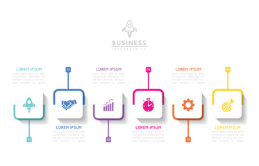 Vector business Presentation Connecting Steps Infographic Template