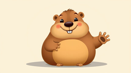 Naklejka premium The groundhog animal, or a woodchuck. A rodent funny illustration.