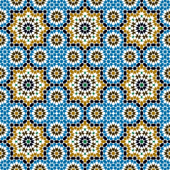Seamless arabic ornament based on traditional arabic art. Geometric mosaic.	

