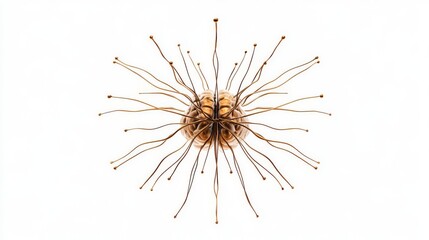 Abstract representation of a spherical form with protruding lines.