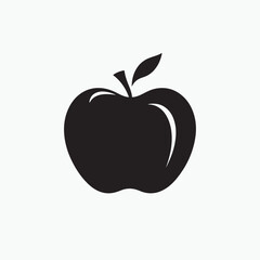 Minimalistic Black Apple Silhouette Icon Design