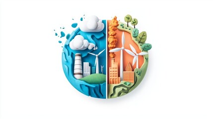 Obraz premium A creative representation of environmental contrasts and harmony.