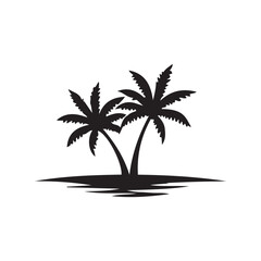 Obraz premium Silhouette palm trees, tropical islands 