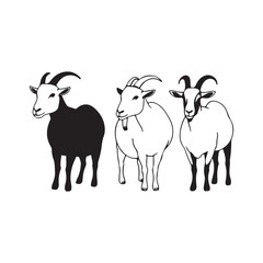 black silhouettes, goats