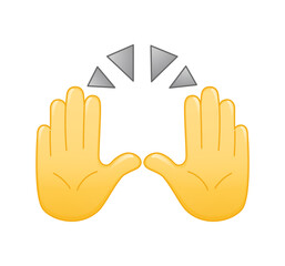High five emoji. Celebration emoji and hands up symbol. Icon of clapping hands.
