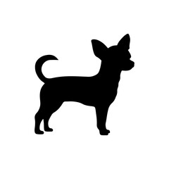 Black chihuahua dog silhouette vector illustration design.