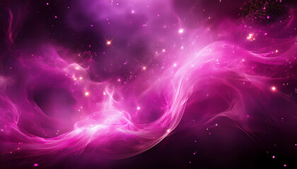 Fototapeta premium magical pink smoke effect glittering with stars with glowing particles vapor and brilliant stardust