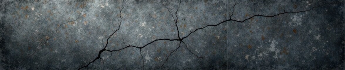 Obraz premium Cracked, mottled concrete wall, showing age Dark grey, distressed, abstract , surface, background, vintage