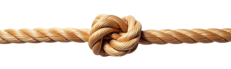 Close-up of a complex knot in a thick braided rope against a black background Ideal for texture nautical themes or design projects