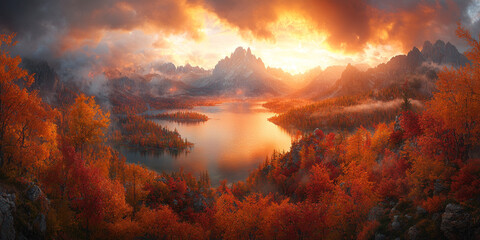 Naklejka premium Aerial view of Lago Antorno 