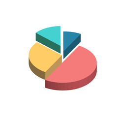 A creative set of 3D pie charts and segmented diagrams representing market segmentation, data analysis, and customer demographics. Ideal for business presentations and marketing visuals.