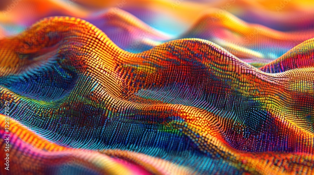 Poster brightly colored waves undulate, showcasing a stunning range of hues and a dynamic texture