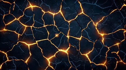 Abstract cracked surface with glowing edges.