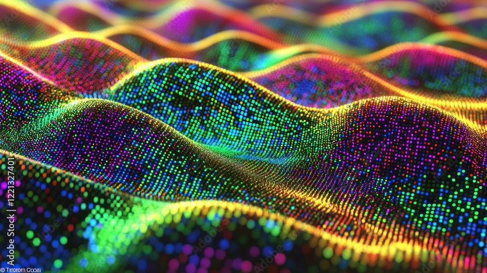 Poster bright colors undulate in smooth waves, showcasing an intricate design that enchants the viewer