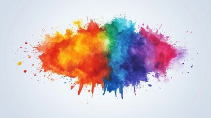Fototapeta premium Vivid splashes of color blend together, showcasing an explosion of creativity against a soft backdrop