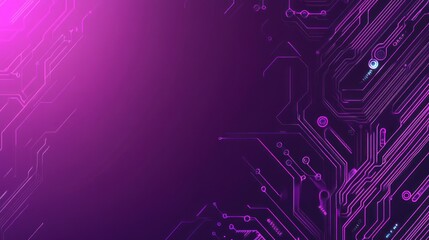 Obraz premium Colorful abstract design showcases vibrant purple and pink circuit patterns against a dark backdrop