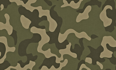 Camouflage pattern featuring shades of green and beige suitable for military or outdoor use in various applications