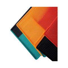 Colorful Set of Four Napkins Isolated on Transparent Background