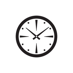 vector of black silhouette of clock