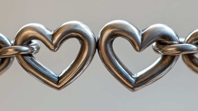 Two interlinked hearts symbolize love and connection, perfect for Valentine's Day.