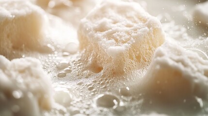 Obraz premium Close-up of soft and fluffy powdered donuts