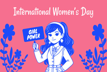 International Women's Day. Vector Illustration of Women with some flowers, International Women's Day is celebrated on the 8th of March annually around the world. Vector illustration design