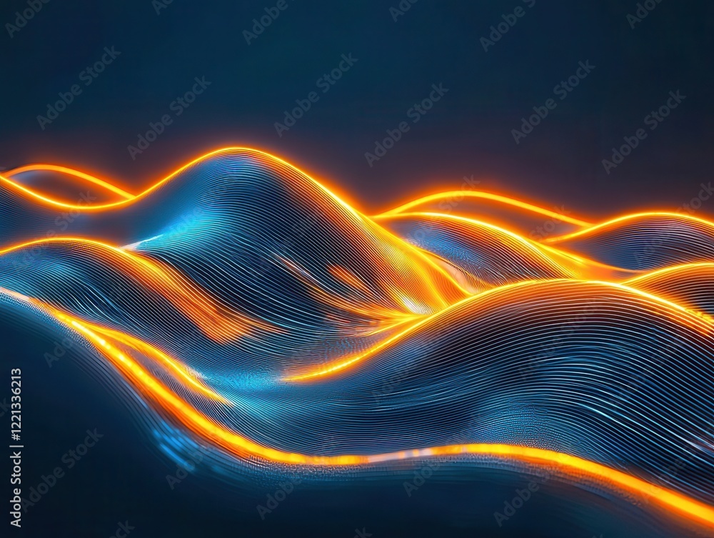 Poster futuristic diagnostic technology waves digital environment abstract visuals ethereal mood dynamic vi
