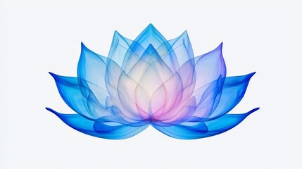 Fototapeta premium Elegant blue lotus flower illustration.