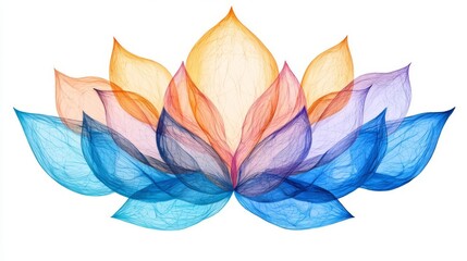 Fototapeta premium Colorful lotus flower design with soft petals.