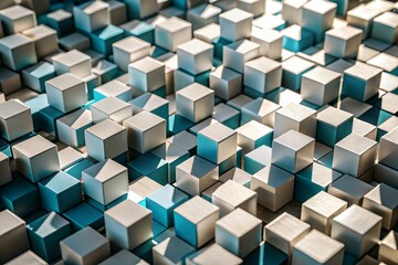 Obraz premium Abstract geometric cube pattern minimalist white textured digital background