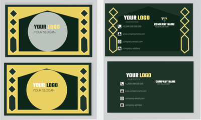 minimal and creative  black and yellow  corporate   design business card template
