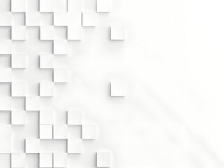 Abstract geometric cube pattern minimalist white textured digital background